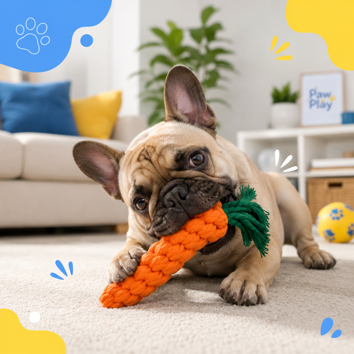 Jouet Carotte en Corde pour Chien – À Mâcher & Résistant | Paw Play